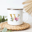 Floral Enamel Mugs: Vintage Design by Axyaa - Perfect for Coffee, Tea, and Desserts