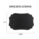 Axyaa Black Irregular Imitation Leather Placemats for Dining Table_representation