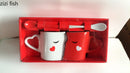 Axya Couple Ceramic Mugs Set - 2 Piece Pair Cups for Breakfast & Drinks