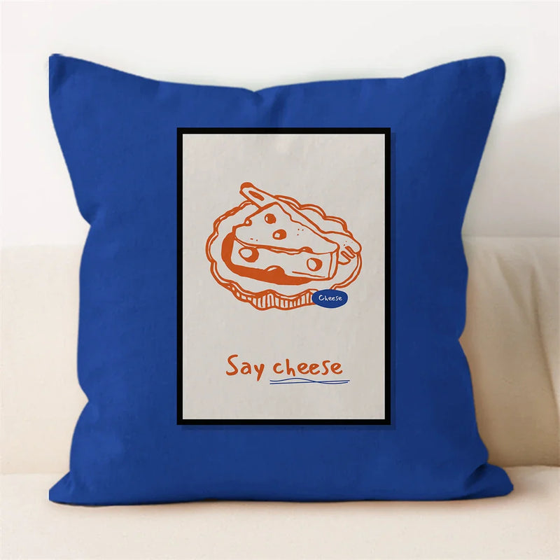 Axyaa Line Art Coffee Cushion Cover for Home & Car Decor