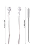 Axyaa Stainless Steel Straw Spoon Filter Scoop for Coffee Tea Milk Mixing