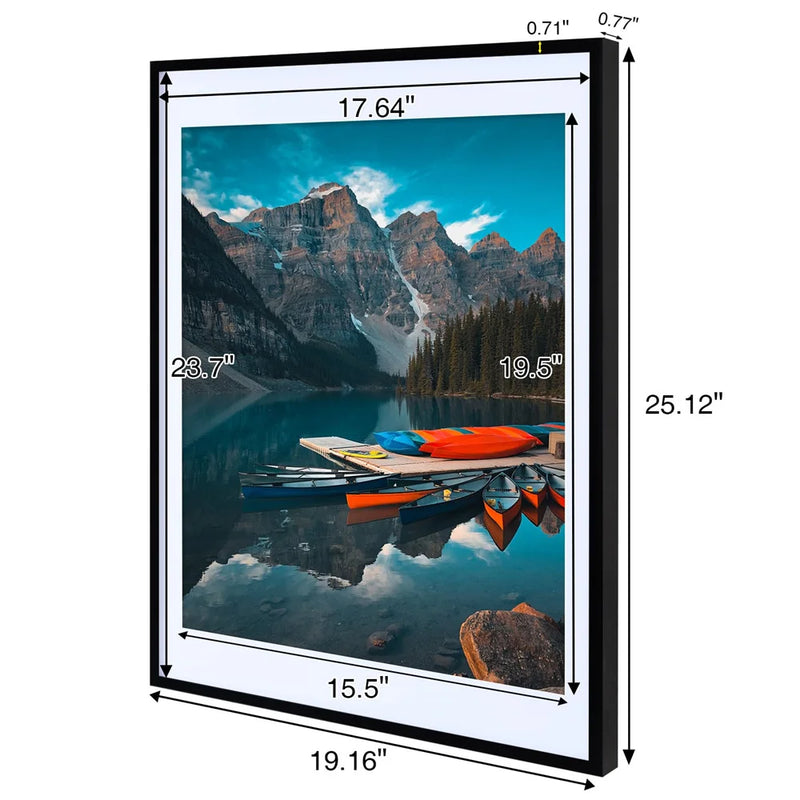 Axyaa 18x24 Plexiglass Gallery Art Frame for Vertical Horizontal Wall Display