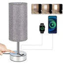 Axyaa Touch Table Lamp with USB Charging Ports and 3-Way Dimmable Control