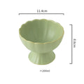 Axyaa High-Legged Ceramic Dessert Bowl 200ml - Ideal for Smoothies, Ice Cream, and Jams