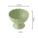 Axyaa High-Legged Ceramic Dessert Bowl 200ml - Ideal for Smoothies, Ice Cream, and Jams
