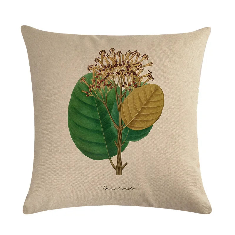 Axyaa Plant Print Embrace Pillowcase 45*45cm