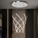 Axyaa Luxury Chrome Crystal Chandelier for High Ceilings & Living Room