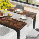 Axyaa Industrial Dining Table for 6-8 Person with Metal Frame