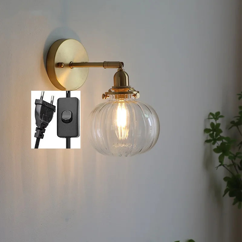 Nordic Modern Glass Ball Wall Sconce by Axyaa for Bedroom Bathroom Stair Mirror