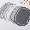 Axyaa Green Oval Placemats Set for Dining Table, Non-Slip Waterproof Place Mats