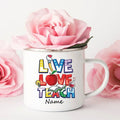 Axyaa Personalized Enamel Mug | Retro Coffee Cup for Teachers & Gifts