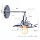 Axyaa Vintage Pull Chain LED Wall Lights Lens Stair Aisle Reading Bedside Lamp