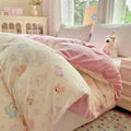 Axyaa Floral Print Reversible Cotton & Flannel Duvet Cover - Single to King Sizes