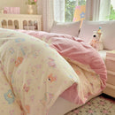 Axyaa Floral Print Reversible Cotton & Flannel Duvet Cover - Single to King Sizes