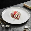 Axyaa White Comma Ceramic Dessert Plate for Molecular Cooking Display
