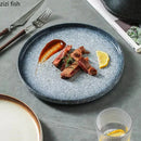 Axya Ceramic Steak Plate: Retro Creative Restaurant Tableware, Sushi, Pasta, Desserts