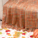 Axyaa Boho Cable Knit Throw Blanket with Tassels for Bed and Sofa