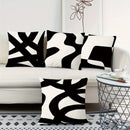 Axyaa Simple Black Line Printed Pillowcase for Living Room Sofa Chair, Home Decor
