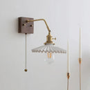Axyaa Nordic LED Wall Sconce Pull Chain Switch Mirror Light - Ceramic