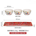Axyaa Red Flower & Bird Ceramic Tableware Set