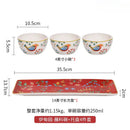 Axyaa Red Flower & Bird Ceramic Tableware Set