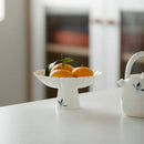 Axyaa Hand-painted Orchid Ceramic Tea Dish High Foot Cake Stand