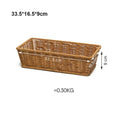 Axyaa Rattan Wicker Serving Baskets - 10 Styles, Multicolor Handwoven Restaurant Display