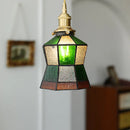 Axyaa Vintage Glass LED Pendant Light Retro Brass Hanging Lamp