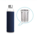 Axyaa Glass Tea Infuser Water Bottle 550ML with Nylon Cover, Sport Drinking Bottle
