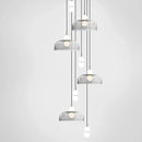 Axyaa Nordic Glass Pendant Light: LED Multihead Smoke Grey Hanging Lamp