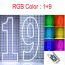 Axyaa LED Neon Number Sign - 30in, RGB Flashing, Sweet 16 18 21 Night Light