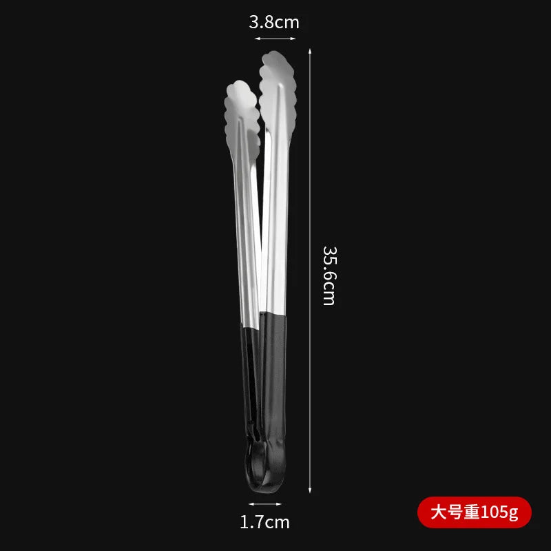 Axyaa Stainless Steel Food Tongs with Anti-Scald Handle