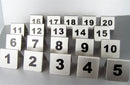 Axya Stainless Steel Double-sided Square Table Number Plate for Restaurant and Hotel