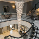 Axyaa Modern Luxury Crystal Chandelier Lighting for High Ceiling Areas