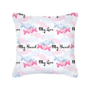 Axyaa Happy Valentine's Day Pink Pillowcase - Cute Square Cushion Cover
