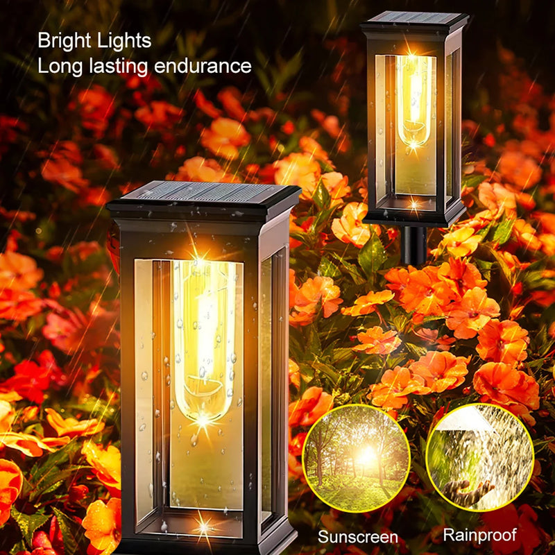 Axyaa Solar LED Pathway Lights - Waterproof Walkway Landscape Lighting