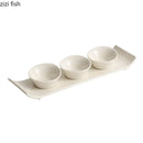 Axyaa Beveled Edge Ceramic Snack Plate Set Creative Molecular Cuisine Tableware