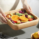 Axyaa Solid Wood Square Oak Salad Bowl - Modern Tableware for Fruit Desserts