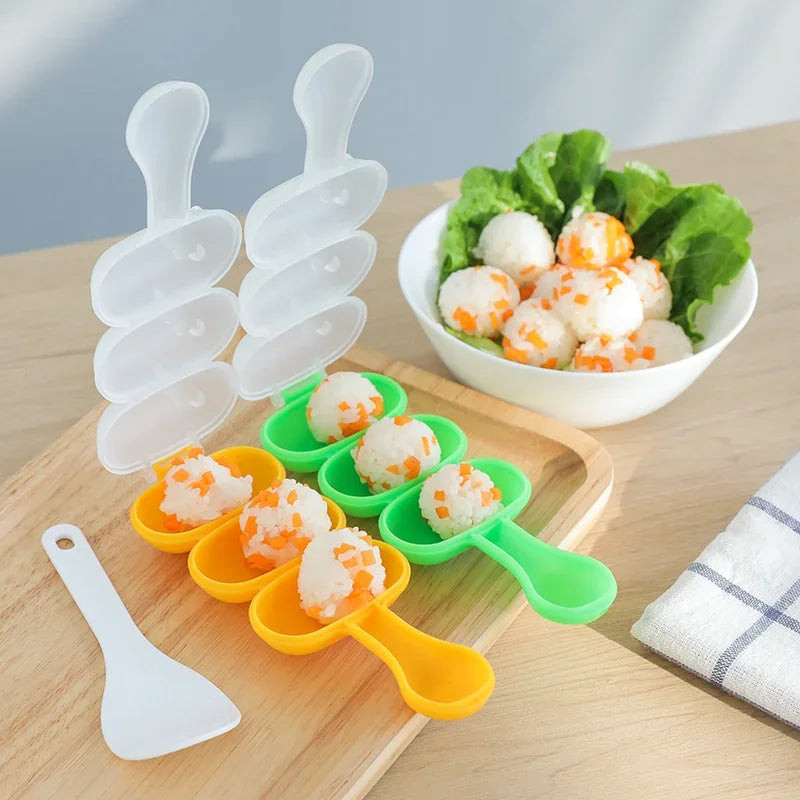 Axyaa Baby Rice Ball Mold Set - Kids Sushi Maker Kit & Vegetable Mould