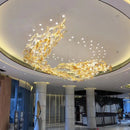 Axyaa Glass Pendant Stair Chandelier for Elegant Villa and Hotel Spaces