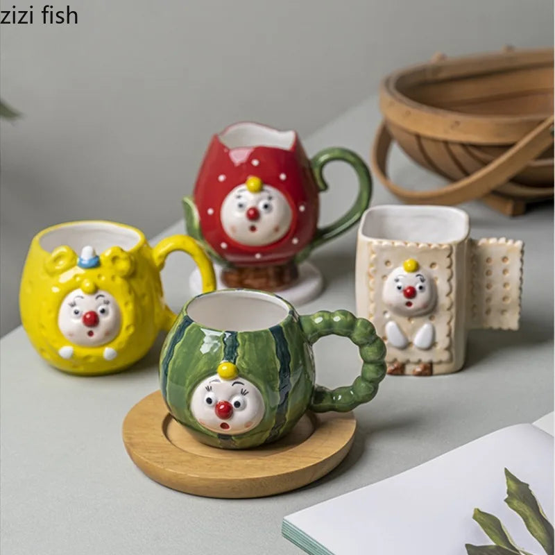 Axya Ceramic Water Cup Teacup Milk Mugs Coffee Cup Breakfast Office Juice Jug