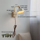 Axyaa Walnut Brass LED Wall Sconce Nordic Modern Bedside Lamp Rotatable Stair Light