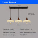 Axyaa Walnut Retro Pendant Light for Restaurant, Bedroom, Bar - LED Chandelier