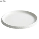 Axyaa Ceramic Dinner Plate Set - Round Tableware for Main Dishes, Steak, Sushi, and Desserts