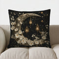 Axyaa Moon Flowers & Lanterns Decorative Pillow Cover