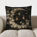 Axyaa Moon Flowers & Lanterns Decorative Pillow Cover