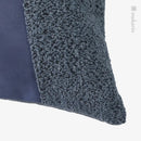 Axyaa Modern Patch Embroidered Waist Pillow Set - Blue Dark Gray Light Gray