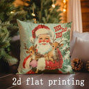 Christmas Santa & Deer Pattern Pillow Covers by Axyaa - Sofa Bedroom Car Cushion Cover