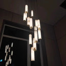 Axyaa Marble Chandeliers: Led Dimmable for Circular Staircase, Villa Decor & Home Luxury