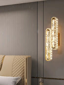 Axyaa Gold/Silver Stainless Steel Crystal Wall Sconce for Home Bedroom